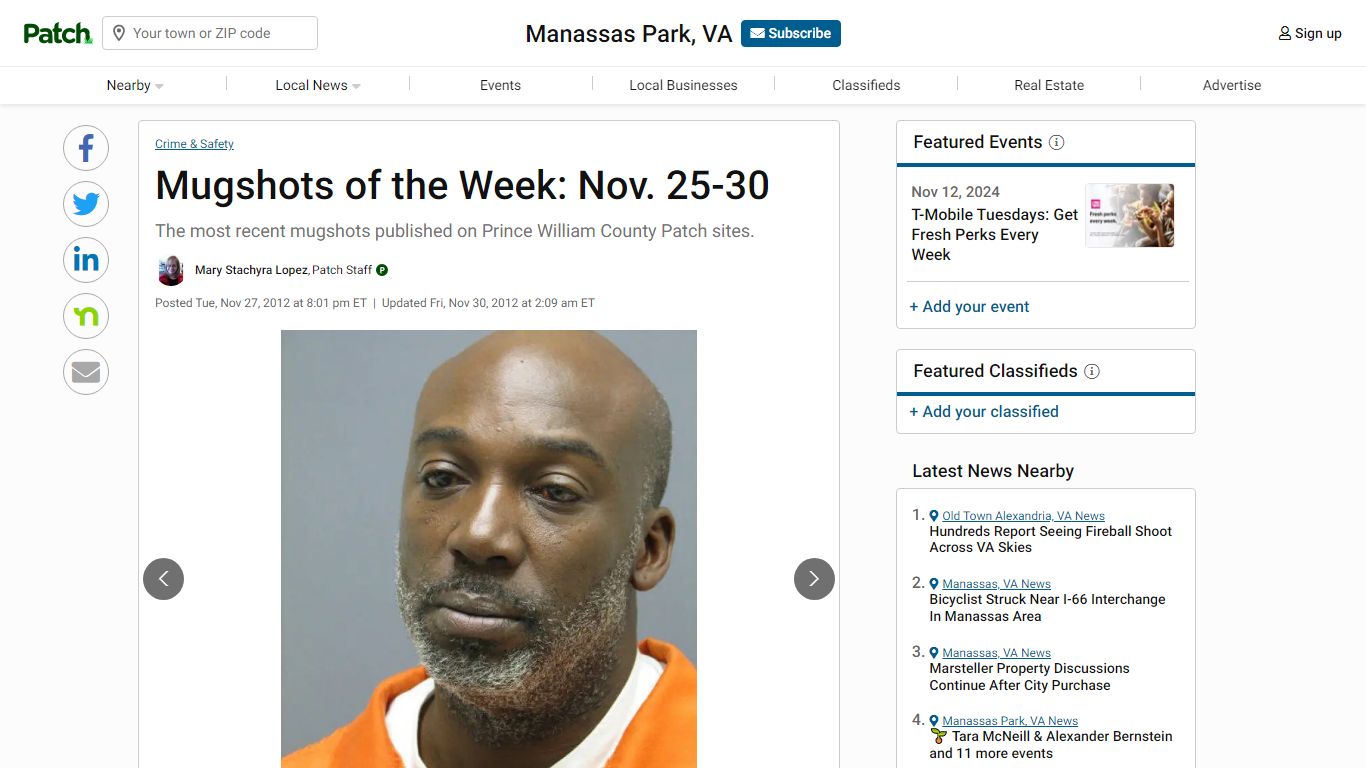 Mugshots of the Week: Nov. 25-30 | Manassas Park, VA Patch