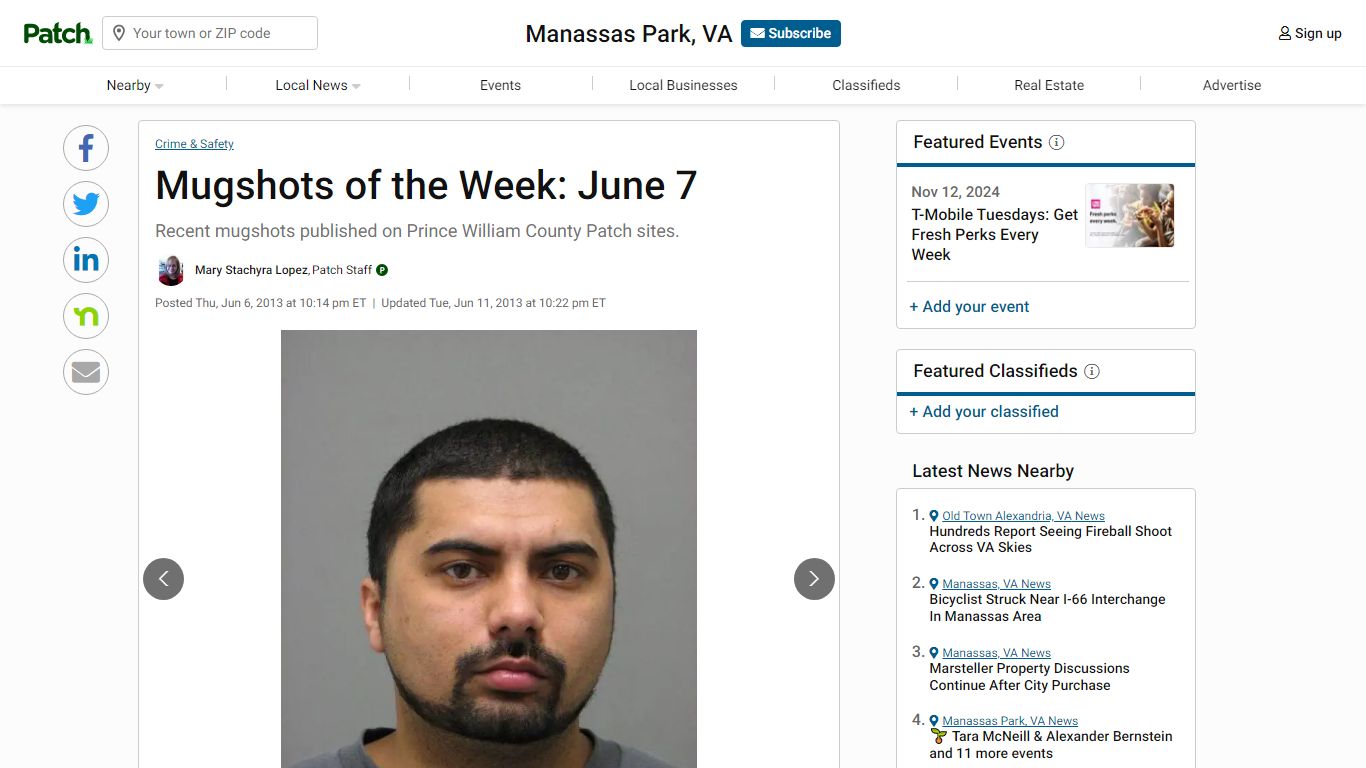 Mugshots of the Week: June 7 | Manassas Park, VA Patch